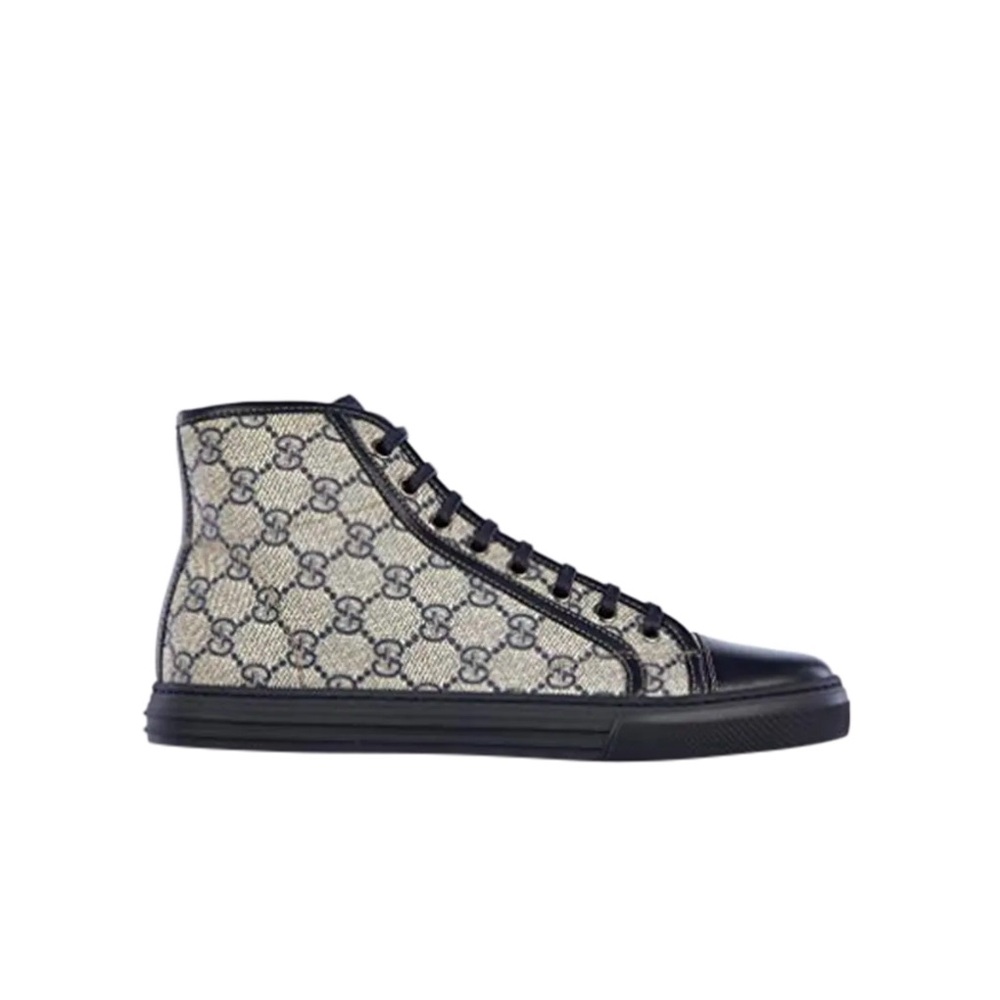 Gucci GG navy blue monogram high top sneaker 42